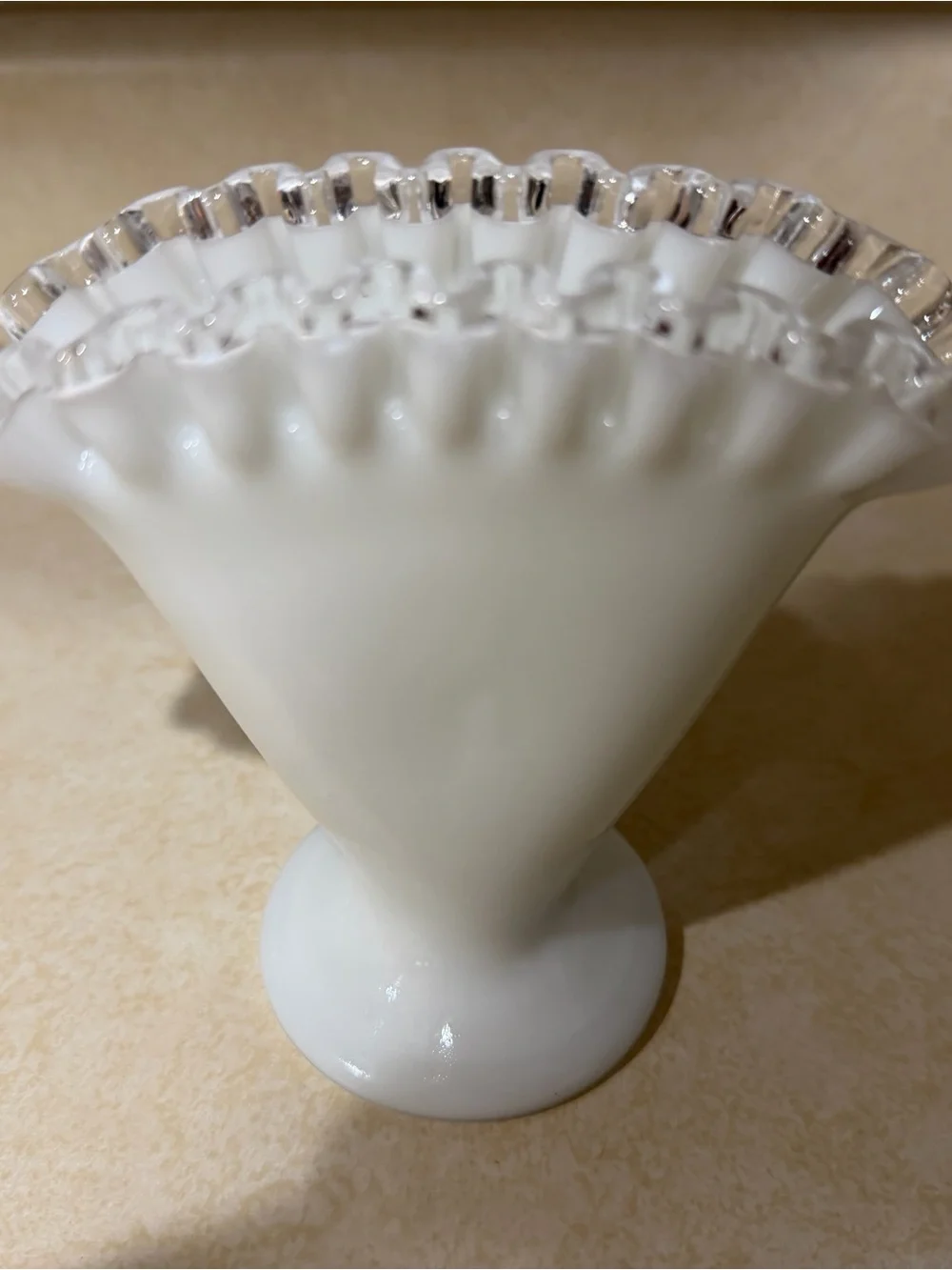 Vintage Fenton Silver Crest Mini Fan Vase